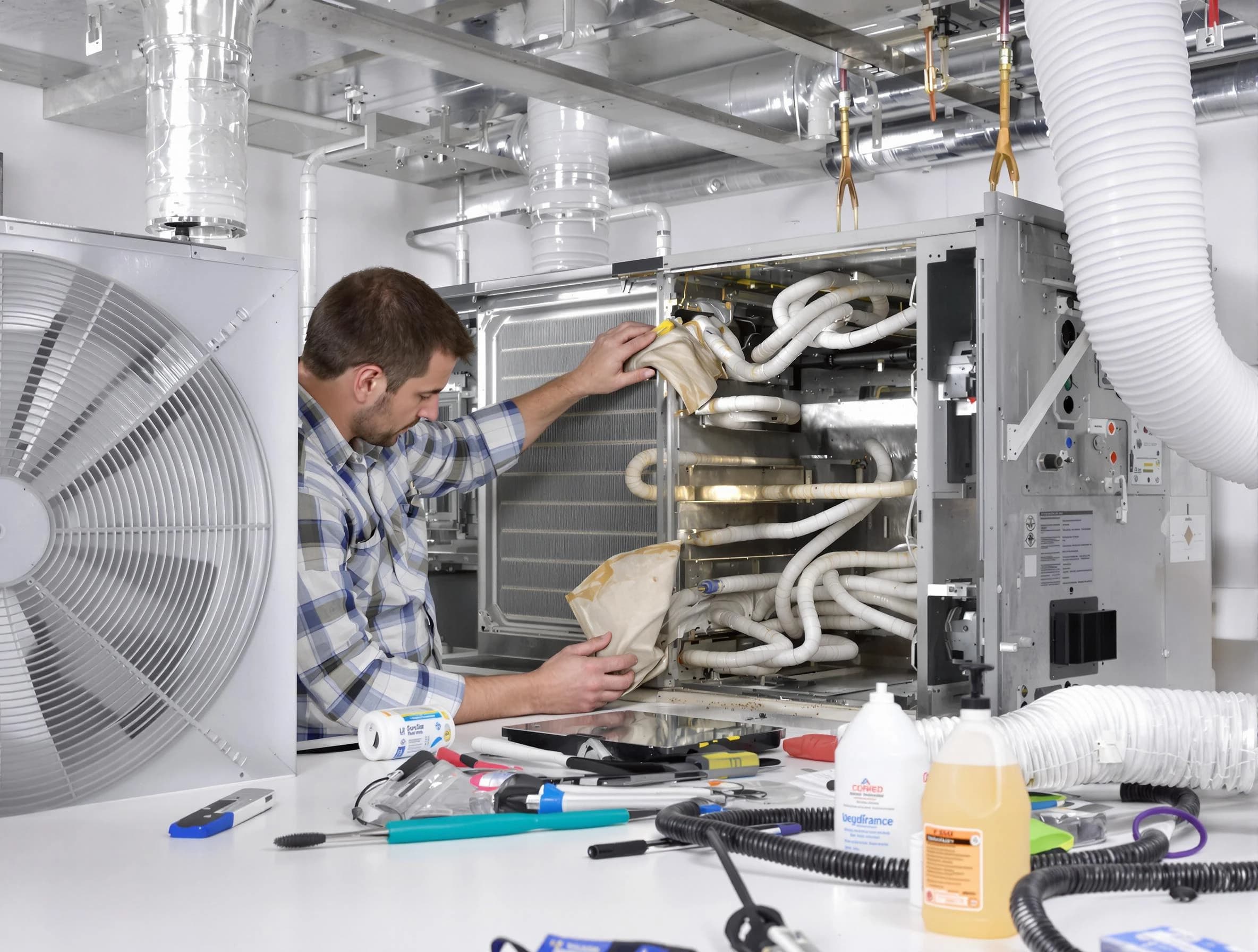 Monessen Air Duct Cleaning specialist performing precision AC coil cleaning in Monessen