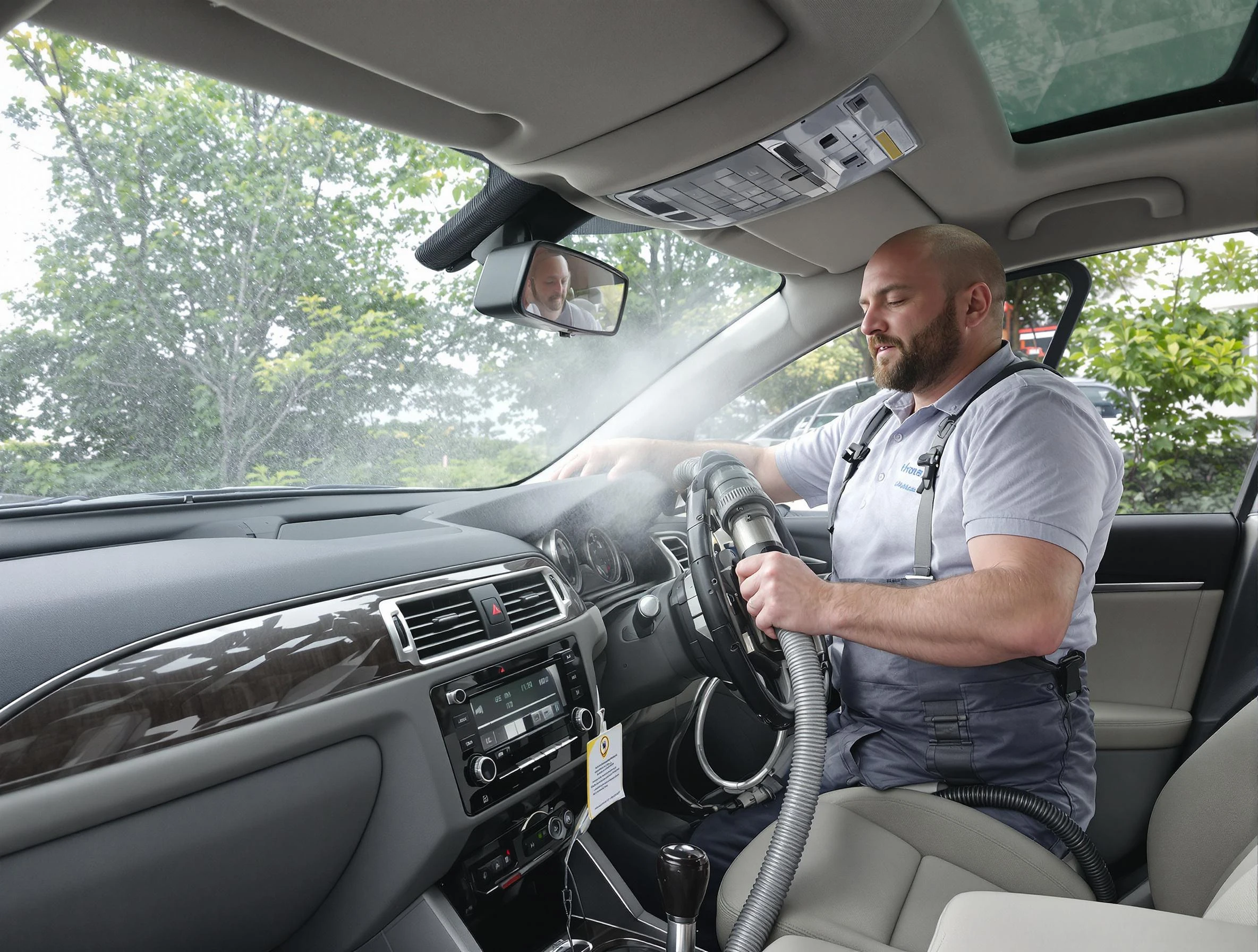 Monessen Air Duct Cleaning specialist performing professional car duct cleaning in Monessen